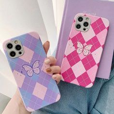 Sweet Butterfly Argyle Phone Case﻿ This phone case combines a sweet butterfly design with a cute argyle pattern. Keep your phone protected and looking super kawaii with this adorable accessory. Iphone 12 Mini Purple, Kawaii Swimsuit, Dark Academia Clothing, Aesthetic Dark Academia, Argyle Pattern, Cottagecore Fashion, Super Kawaii, Kawaii Dress, Fairy Princesses