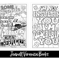 two coloring pages with the words i am not insuring you, and an image of a