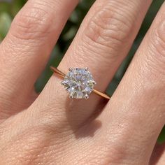 Liv (2ct) Round Moissanite Engagement Ring-TOVAA Solitaire Engagement Ring Moissanite, 6 Prong Circle Engagement Ring, Round Solitaire Gold Engagement Ring, Moissanite Engagement Ring Gold Band, Circle Engagement Rings Gold, 2 Carat Moissanite Engagement Ring, Two Tone Solitaire Engagement Ring