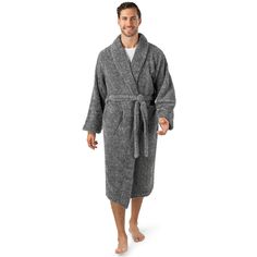 PRICES MAY VARY. SUPER SOFT AND WARM FOR ALL SEASONS - Enjoy the comfort of plush microfiber fleece with our lightweight, breathable, yet warm mens flannel fleece robe. It is absorbent and ideal for shower/spa or just lounging around. Perfect for cold winter nights and light enough for everyday and all-season use. STYLISH AND CLASSIC - This classic has all the essentials to lounge in comfort and style. Shawl collar neck keeps your neck warm, cuff design sleeves for added style, and an adjustable Winter Robes, Shower Spa, Fleece Robe, Bathrobe Men, Soft Robes, Cuff Design, One Piece Clothing, Women's Robe, Collar Neck