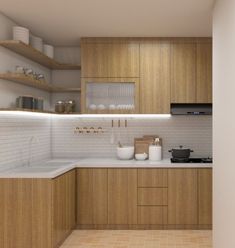 ❤️‍🔥 Kitchen Set Letter L, Kitchen Wood Design, Home Inside Design, Kitchen Minimalist, Wooden Kitchen Cabinets, Carport Canopy, Kabinet Dapur