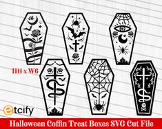 halloween coffin treat boxes svg cut file