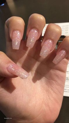 Nagellack Trends, Glittery Nails, Summer Nail Art, Simple Acrylic Nails, Nails Prom, Nails Polish, Acrylic Nails Coffin Short, Summer Acrylic Nails, Sparkly Nails