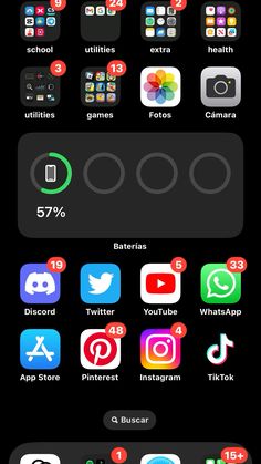 an iphone screen showing the different apps and icons in each device's display area