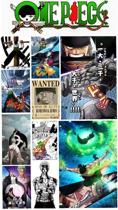 the poster for one piece is shown with many different characters and their name on it