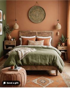 a bed room with a neatly made bed next to a window and a rug on the floor