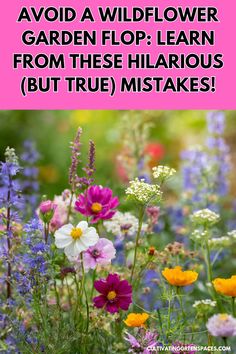 wildflower garden flowers with text overlay that says, avoid wildflower garden flop learn from these hilarious but true