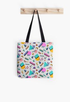 Soft polyester canvas shopping bag with edge-to-edge print on both sides. Fully lined for extra strength. Three sizes to choose from. 80s Retro Designs are so in right now. Memphis Style all the way! Nifty designs beautiful products based on things that either they love or make them laugh. Enjoy this 80s Retro Design, available on a wide range of products including iPhone cases, t-shirts, mugs, stationery, wall art and more. With love from the beautiful mountains of Bansko, Bulgaria. Bansko Bulgaria, Memphis Pattern, Design Tote Bag, Memphis Style, Retro Designs, Canvas Shopping Bag, 80s Retro, Print Tote, Medium Bags