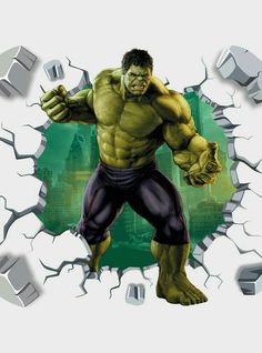 the incredible hulk wall decal is shown