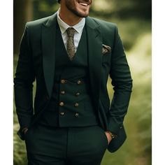 Category:Suits; Embellishment:Pocket; Season:Spring, Fall, Winter, Summer; Fabric:Cotton Blend; Includes:Vest,Pants,Jacket; Occasion:Wedding; Fit Type:Tailored Fit; Jacket Buttons:Single Breasted One-button; Vest Buttons:8; Pattern:Solid Colored; Neckline:Peak; Listing Date:10/25/2023; Production mode:External procurement; Pant Length:; Pants Waist:; Shoulder Width:; Sleeve Length:; Bust:; Hips:; Clothing Length:; Number of Pieces:3 Piece; Design:Classic Luxury Wool Double Breasted Suit With Flat Front, Luxury Classic Suit And Tie Accessories For Business, Luxury Wool Single-breasted Three-piece Suit, Fitted Blazer With Buttons In Suiting Fabric, Three-piece Tuxedo Suit With Notch Lapel, Fitted Tuxedo Blazer With Buttons, Fitted Notch Lapel Outerwear For Groom, Fitted Long Sleeve Suits For Groom, Single Breasted Wedding Outerwear In Suiting Fabric