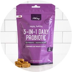 happy healthy 3 - in - 1 daily probiotics for dogs, grape flavor