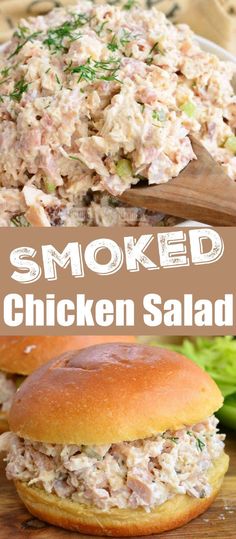 the chicken salad has been made with bread and is ready to be eaten in minutes