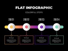 a flat infographic colorful steps for powerpoint