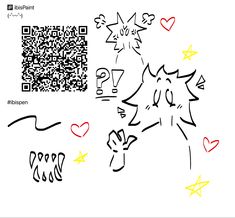 a qr code is shown next to an image of a tree with hearts and stars