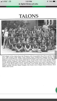 an old photo of some people in front of a building with the words talons on it