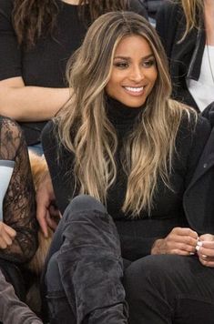 Light Brown And Blonde Highlights On Dark Hair, Ciara Brown Hair, Light Brien Hair With Highlights, Honey Blonde Balayage Dark Hair, Balayage Hair Honey Blonde Dark Brown, Blonde Hair On Dark Hair Brunettes, Blonde Highlights On Hair Brunettes, Ciara Balayage Hair, Rooted Golden Blonde Hair