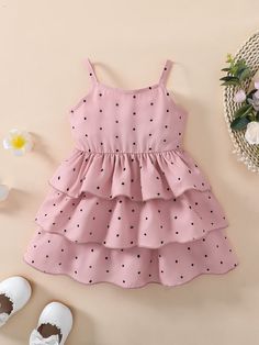 Girls Dress Pattern Free, Girls Polka Dot Dress, Sewing Baby Clothes, Kids Frocks Design