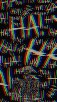 an abstract image with multicolored lines in the background