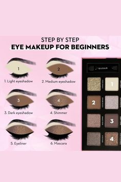 Makeup Looks Steps, Makeup Pictorial Step By Step, Eye Make Up For Beginners, Makeup Tips For Beginners Step By Step, Easy Eyeshadow Looks Step By Step, Eyeshadow Pictorial, Basic Makeup For Beginners, Step By Step Makeup