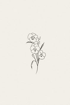 a black and white drawing of some flowers