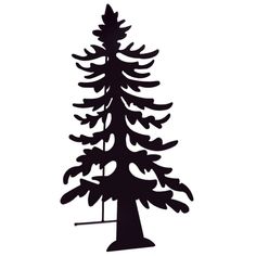 a black and white silhouette of a pine tree