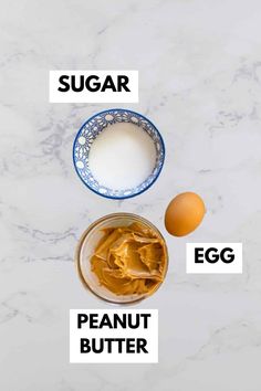 the ingredients for peanut butter are shown here