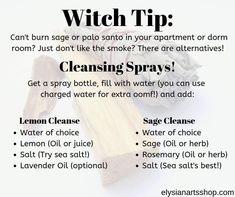 Wicca Cleansing Spray, How To Make Protection Spray Witchcraft, Spell Spray Recipe, Cleansing Spray Witchcraft Diy, Diy Protection Spray, How To Cleanse A Mirror, Witch Cleansing Spray, Protection Spray Witchcraft, Witchy Sprays