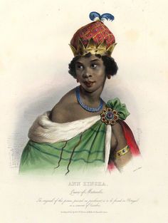 an old drawing of a woman wearing a crown