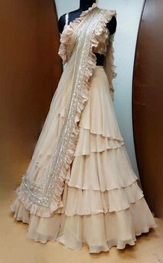 Gorget Lehnga Design, Gagra Choli Designs Latest, Fancy Lehenga Party Wear, White Color Lehenga, Akanksha Singh, Lehenga Choli Latest, Lehenga Choli Designs, Lehenga Pattern, Designer Bridal Lehenga Choli