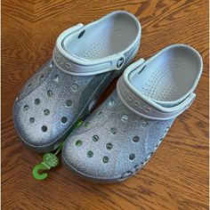 Brand New Unisex Silvery Glitter Crocs Glitter Crocs, Cell Phone Holster, Women's Crocs, Phone Holster, Walker Boots, Crocs Shoes, Fit N Flare Dress, Rain And Snow Boots, Boot Sandals