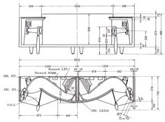 the technical drawing shows how to draw an object with measurements and details for each section