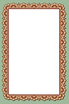 an ornate frame with red and gold trimmings on a green background, in the shape of a square