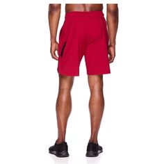 Reebok Medium Shorts Men Woven Slim Fit Training Shorts Pockets Red 9" Inseam New Red Activewear With Pockets For Workout, Red Sportswear Athletic Shorts For Gym, Red Activewear For Sports In Short Length, Sporty Red Athletic Shorts, Sporty Red Short Activewear, Red Sporty Athletic Shorts, Red Athleisure Gym Shorts, Red Athleisure Shorts For Gym, Red Relaxed Fit Activewear For Athleisure