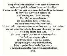 a poem written in black and white with the words'long - distance relationships are much more serious than short - distance