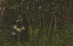 an image of a painting with flowers and plants