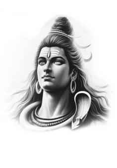 Shiv Ji Portrait, Portrait Design Ideas, Rudraksh Tattoo, Drawing Shading Tutorial, Hindu God Tattoo, Mahashivratri Drawing, Shiv Trishul, Drawing Shiva, Shiva Face Tattoo