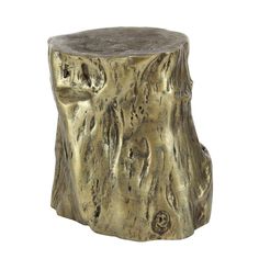 a wooden stool made out of tree stumps