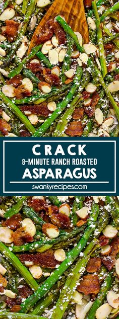 asparagus and almonds are mixed together to make a crunchy, nutritious side dish