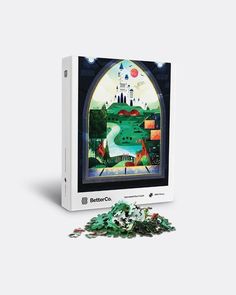 the nintendo wii game mario's castle surrounded by pieces of green and white paper