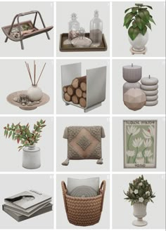 a collage of different types of furniture and decor in various styles, sizes and colors