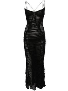 Mugler Mesh Fitted Midi Dress | Black | FARFETCH Vintage Versace Runway Dresses, Go Out Dress, Mugler Mesh Dress, Sheer Dress Outfit Classy, 90s Runway Fashion Dresses, Runway Fashion Summer, Birthday Dresses Ideas, Mesh Dress Outfit, Mesh Black Dress