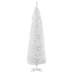 a white christmas tree on a stand with no decorations in front of a white background