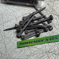 "Horseshoe nails that are great for virtually anything! Nails are size 5 E head, 2\" long made by The Heritage Forge. Any questions or concerns, do not hesitate to message me. Comes in two variations, Chrome or Blackened. Can be used for jewelry art supplies, home décor, rustic décor, cowboy art, or for shoeing horses! Use these sturdy flat-sided nails to secure lead or glass while assembling your projects. These long, flat sided nails can be tapped in right next to your came without crimping it Horseshoe Nail Art, Horse Shoe Nails, Nails Size, Golden Horse, Shoe Nails, Nail Pictures, Popular Nail Designs, Nail Tattoo, Glass Projects