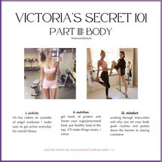 welcome to part 3! my workout set is linked <3 tags: pink, victorias secret, aesthetic, beauty, health, lifestyle, tips, mindset, self development, model, glam, glamorous, inspiration, style, workout, fitness Victoria Secret Angel Tips, Victoria Secret Beauty Tips, How To Become A Model Tips, Victorias Secret Work Out, Model Workouts Victoria Secret, Victoria Secret Angel Workout, Victoria’s Secret Aesthetic, Victorias Secret Angel Aesthetic, Glowup Transformation