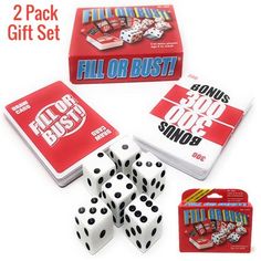 two pack game set with dices and cards