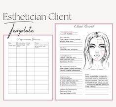 an image of a woman's face with the words estheticn client on it