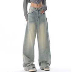 Oversize Trousers, High Waisted Baggy Jeans, Baggy Jeans For Women, Denim Pants Fashion, Moda Denim, 90s Baggy, Streetwear Jeans, Loose Trousers, Neutral Style