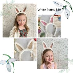 "Fuzzy Bunny Ear Headband Embrace your inner Bunny! Keep your Holiday Season playful and your outfit accordingly festive. Whether you are a kid or just a kid for Easter, you will look great and feel friendly wearing a Fuzzy Bunny Ear Headband, complete with glittery or metallic center of your choosing. So let out that inner playful side and hop to your festivities in these Fuzzy Bunny Ear Headband. This listing is for one Fuzzy Bunny Ear Headband (Please note that the picture of people wearing the headbands may not be the say Bunny Ears in this listing. They are meant to give you an idea of what they look like on.)  One size fits most (Metal Headband covered in fuzzy material with felt bottom covers)  Measurements Ears: 4\" Tall by 2-2.5\" Wide (If you have any questions, please message me Rabbit Hairband, Bunny Hairband, Rabbit Ears Headband, Bunny Ears Headband Black, Party Hair Accessories: Bunny Ears Headband, Baby Flower Crown, Easter Headbands, Bunny Ears Headband, Easter Favors