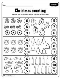 christmas counting worksheet for kids