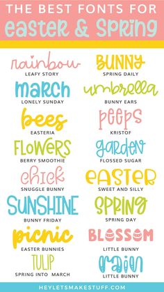 the best font styles for easter and spring